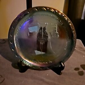 Carnival glass plate of the liberty bell vintage